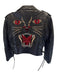 Gucci Size 38 Black Leather Rhinestone Tiger Biker Jacket Black / 38