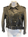 Gucci Size 38 Black Leather Rhinestone Tiger Biker Jacket Black / 38