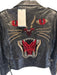 Gucci Size 38 Black Leather Rhinestone Tiger Biker Jacket Black / 38