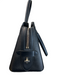 Henri Bendel Black Leather Gold hardware Zip Close Tassel Top Handle Bag Black