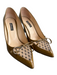 Millionaire Shoe Size 39 Brown Patent Leather Pointed Toe Mesh Detail Pump Shoes Brown / 39