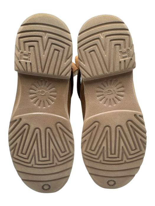 Ugg Shoe Size 9 Brown & Cream Suede leather Faux Shearling Strap Detail Booties Brown & Cream / 9