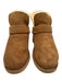 Ugg Shoe Size 9 Brown & Cream Suede leather Faux Shearling Strap Detail Booties Brown & Cream / 9