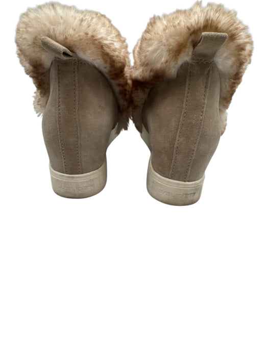 J/Slides Shoe Size 9M Gray & Beige Suede leather Faux Fur High Top Sneakers Gray & Beige / 9M