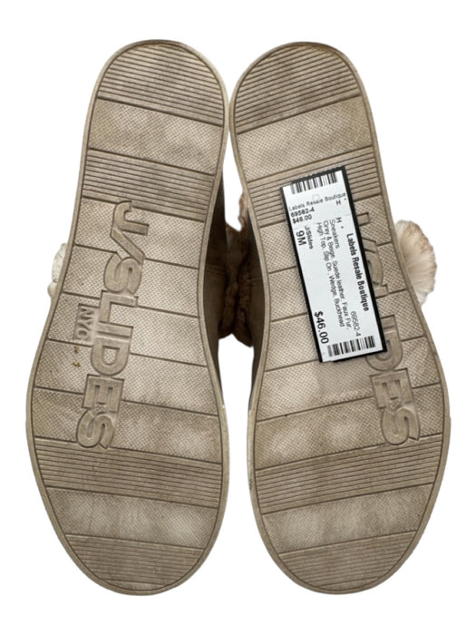 J/Slides Shoe Size 9M Gray & Beige Suede leather Faux Fur High Top Sneakers Gray & Beige / 9M