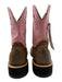 Ariat Shoe Size 7.5 Pink, Brown, Green Leather Cowboy Round Toe Booties Pink, Brown, Green / 7.5