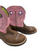 Ariat Shoe Size 7.5 Pink, Brown, Green Leather Cowboy Round Toe Booties Pink, Brown, Green / 7.5