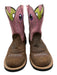 Ariat Shoe Size 7.5 Pink, Brown, Green Leather Cowboy Round Toe Booties Pink, Brown, Green / 7.5