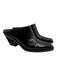 Fendi Shoe Size 38.5 Black Leather Mule semi- pointed toe Block Heel Shoes Black / 38.5