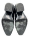 Fendi Shoe Size 38.5 Black Leather Mule semi- pointed toe Block Heel Shoes Black / 38.5