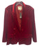 L'agence Size 12 Red Viscose & Silk Velvet Double Breast Blazer Jacket Red / 12