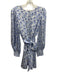 Alice & Olivia Size 12 White & Blue Viscose Blend Long Sleeve Mini Dress White & Blue / 12