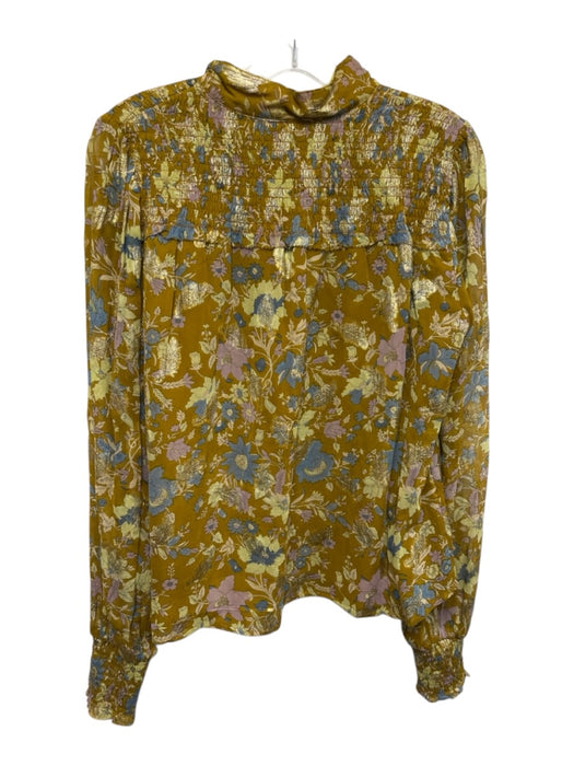 Karina Grimaldi Size S Green & Multi Viscose Floral Metallic Thread Top Green & Multi / S