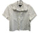 J Crew Size 6 Off White Cotton Cropped Button Up Short Sleeve Boxy Top Off White / 6