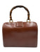 Gucci Brown Leather Bamboo Handle Gold Hardware Turnlock Purse Brown / M