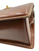 Gucci Brown Leather Bamboo Handle Gold Hardware Turnlock Purse Brown / M