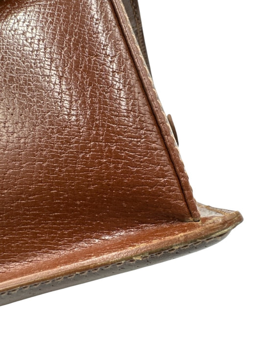 Gucci Brown Leather Bamboo Handle Gold Hardware Turnlock Purse Brown / M
