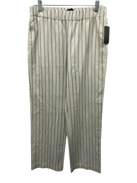Jenni Kayne Size Medium White & Blue Viscose Blend Elastic Waist Striped Pants White & Blue / Medium