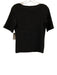 Vince Size Small Black Polyester Blend Short Sleeve Textured V Neck Top Black / Small