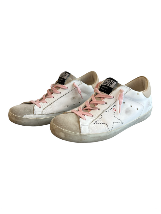 Golden Goose Shoe Size 37 White Leather Round Toe Lace Up Sneaker Shoes White / 37