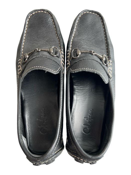 Cole Haan Shoe Size 6.5 Black Leather Silver Hardware Square Toe Flats Shoes Black / 6.5