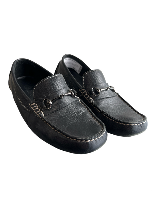 Cole Haan Shoe Size 6.5 Black Leather Silver Hardware Square Toe Flats Shoes Black / 6.5