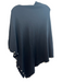 La Fiorentina Black Viscose Blend Pearl Detail Knit Mock Neck Poncho Black / One Size