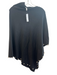 La Fiorentina Black Viscose Blend Pearl Detail Knit Mock Neck Poncho Black / One Size