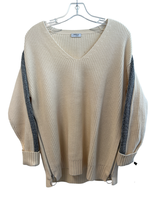 Akris Size Est L Beige Wool & Cashmere Knit Long Sleeve Seam Detail Sweater Beige / Est L