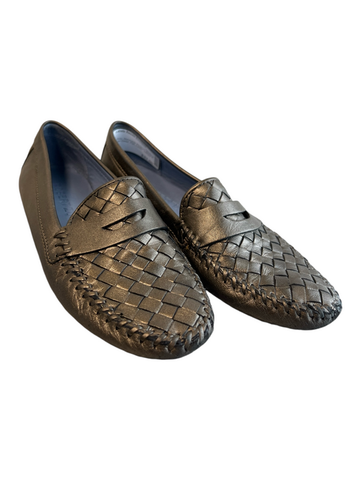 Robert Zur Shoe Size 7 Metallic Gray Manmade Material Almond Toe Flat Shoes Metallic Gray / 7