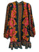Farm Rio Size S Navy, Pink, Yellow Cotton Long Balloon Sleeve Button Up Dress Navy, Pink, Yellow / S