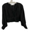 ASTR Size S Black Polyester Long Balloon Sleeve Accordion Pleat Faux Wrap Top Black / S