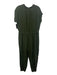 Velvet Size S Olive Green Cotton Cap Sleeve Crinkle Half Button Jumpsuit Olive Green / S
