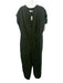 Velvet Size S Olive Green Cotton Cap Sleeve Crinkle Half Button Jumpsuit Olive Green / S