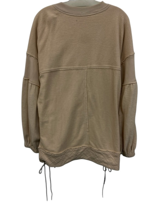Pilcro Size S Beige Cotton Crew Neck Inside Out Design Button Up Oversize Jacket Beige / S