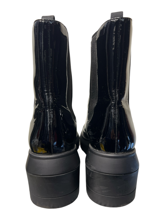 Stuart Weitzman Shoe Size 9.5 Black Patent Leather Round Toe Platform Booties Black / 9.5
