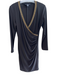 Frank Lyman Size 8 Black & Gold No Fabric Tag Deep V Neck Long Sleeve Dress Black & Gold / 8