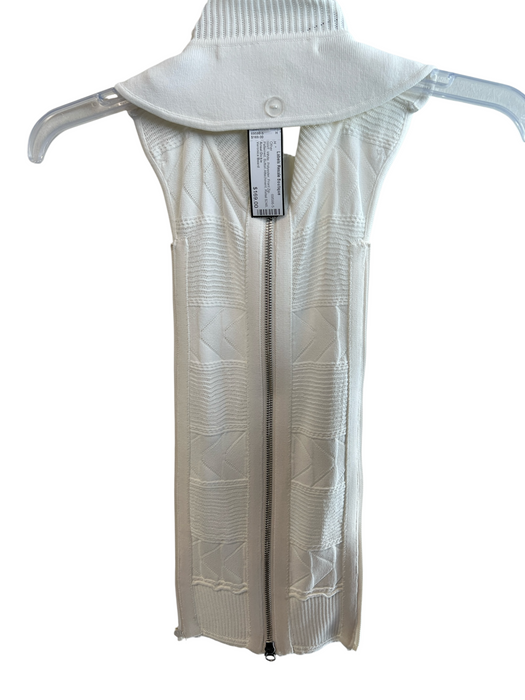 Veronica Beard White Polyester Front Zip Patterned Button Attachment Other White