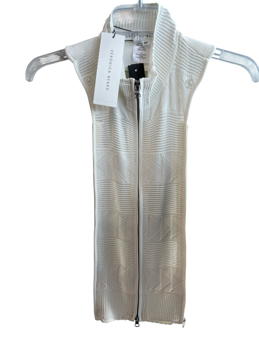 Veronica Beard White Polyester Front Zip Patterned Button Attachment Other White