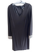 Frank Lyman Size 8 Black & Silver Polyester V Neck Long Sleeve Back Zip Dress Black & Silver / 8