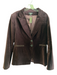 Paige Size Large Burgandy Cotton Faux Pockets Single Breasted Blazer Burgandy / Large