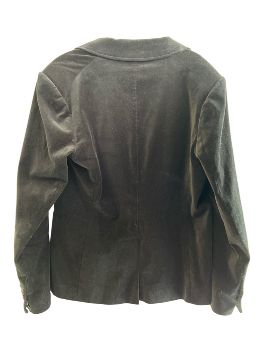 Paige Size Large Black Cotton Faux Pockets Single Breasted Blazer Black / Large
