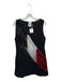 Queen of Sparkles Size S Black & Red Cotton Blend Sleeveless Fringe V Neck Dress Black & Red / S