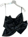 Strut & Bolt Size L Black Vegan Leather One Shoulder Flower Cropped Top Black / L