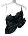 Strut & Bolt Size S Black Vegan Leather One Shoulder Flower Cropped Top Black / S