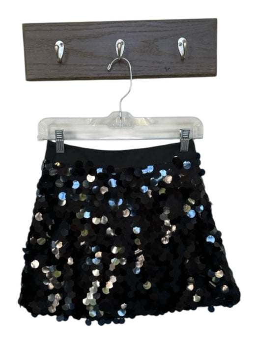 Queen of Sparkles Size XS Black Sequins Side Zip Mini Skort Black / XS