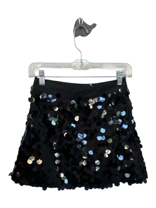 Queen of Sparkles Size XS Black Sequins Side Zip Mini Skort Black / XS
