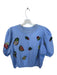 Queen of Sparkles Size M Blue & Multi Cotton Short Balloon Sleeve Rhinestone Top Blue & Multi / M