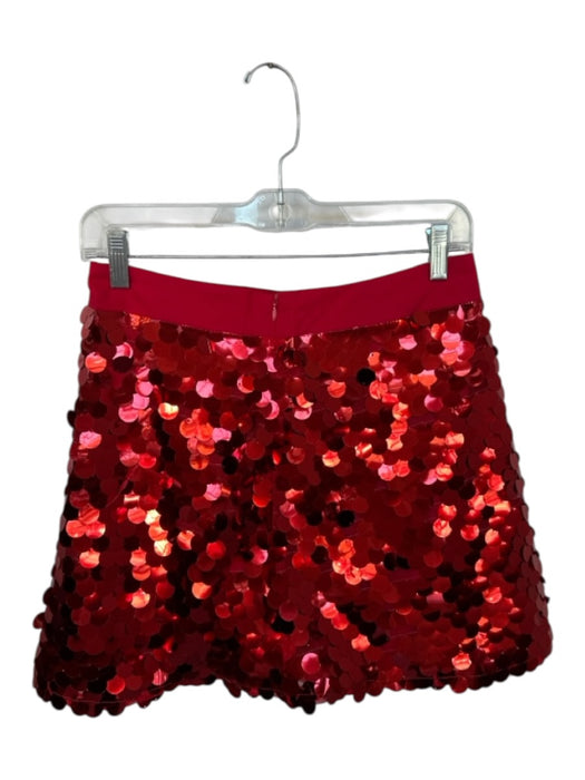 Queen of Sparkles Size S Red Sequins Side Zip Mini Skort Red / S