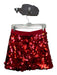 Queen of Sparkles Size S Red Sequins Side Zip Mini Skort Red / S